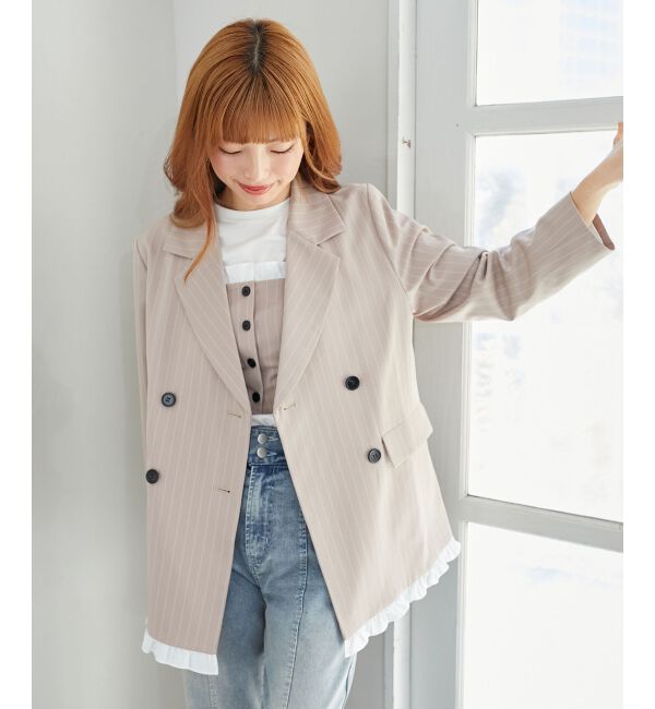 MAJESTICLEGON「バイカラーフリルトリムジャケット」|その他|