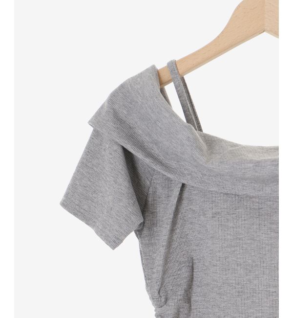  「オフショルダブルジップトップス」|Tシャツ・カットソー|