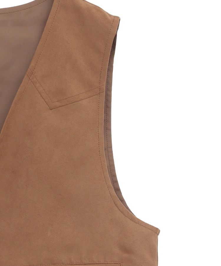 earth music&ecology「スウェード調フリンジベスト」|ベスト・ジレ|