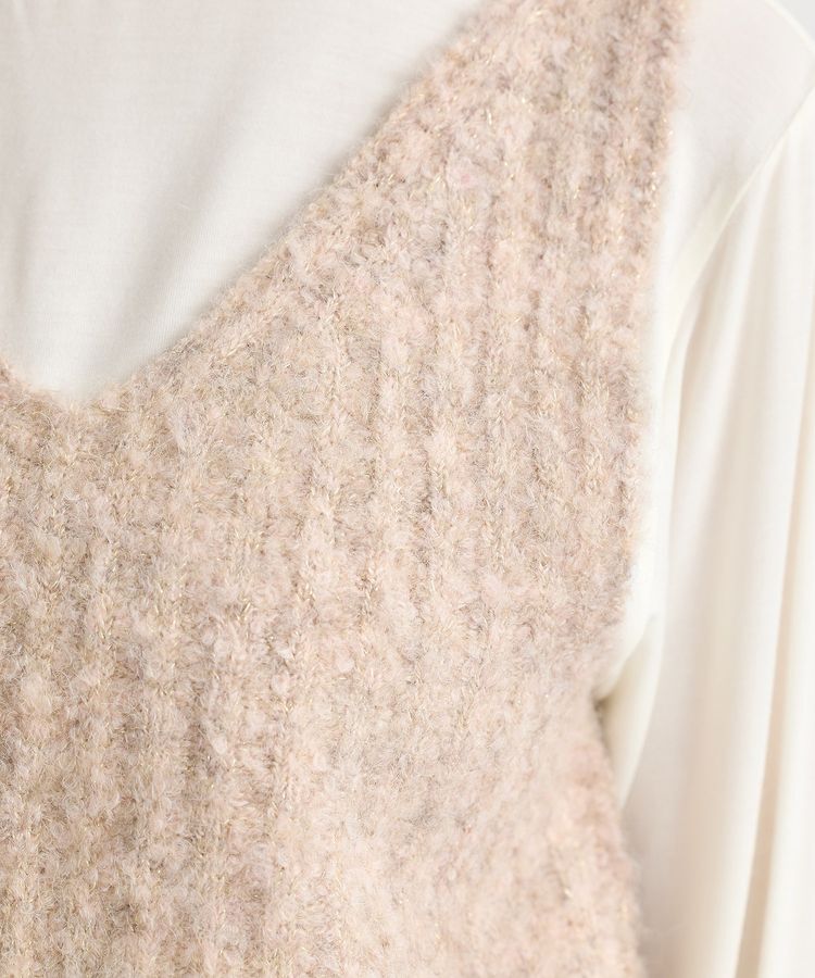 earth music&ecology「MIXカラーブークレニットビスチェ」|ベスト・ジレ|