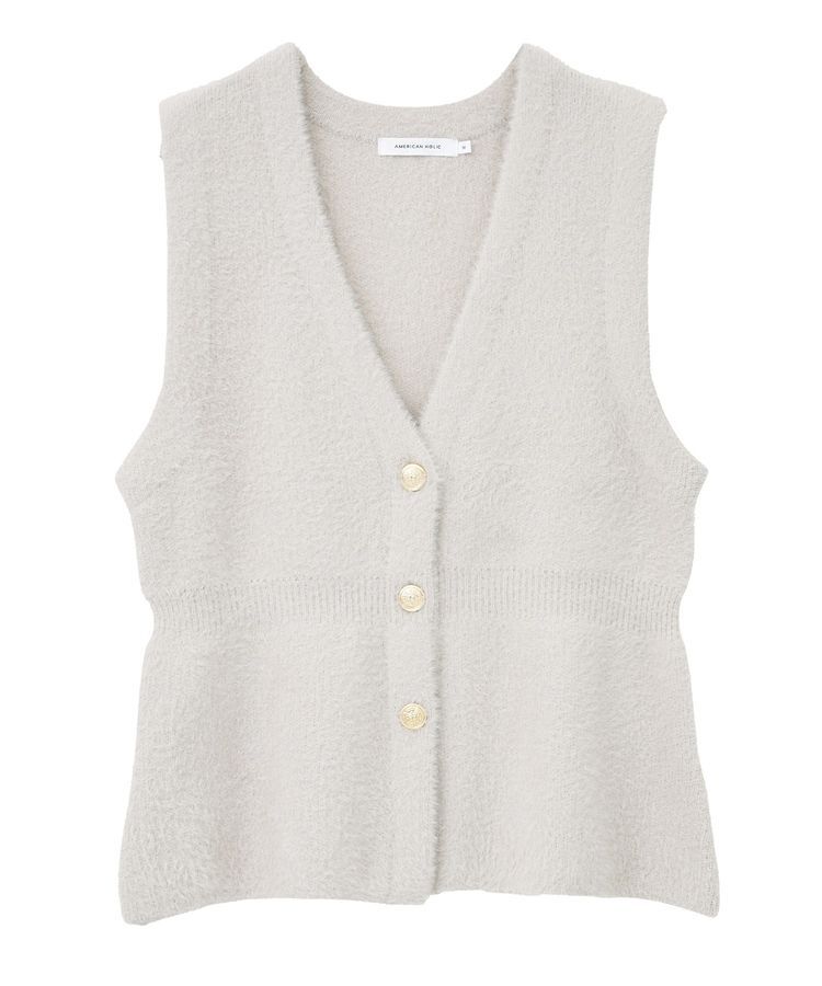 AMERICAN HOLIC「ミニシャギーペプラムベスト」|ベスト・ジレ|