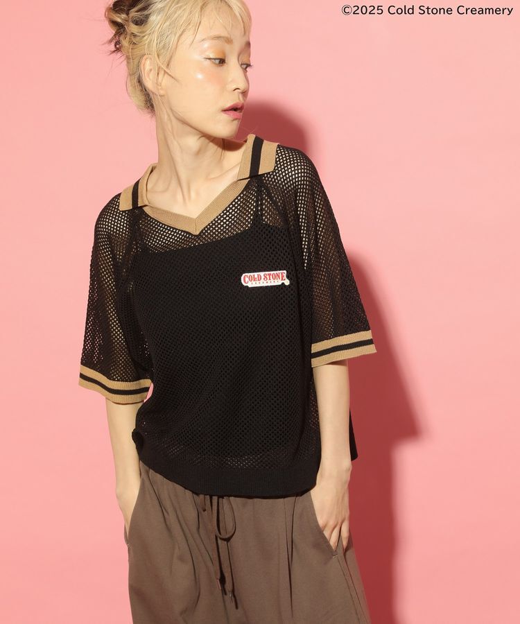 Green Parks「COLDSTONE/襟付きメッシュニットプルオーバー」|ニット・セーター|