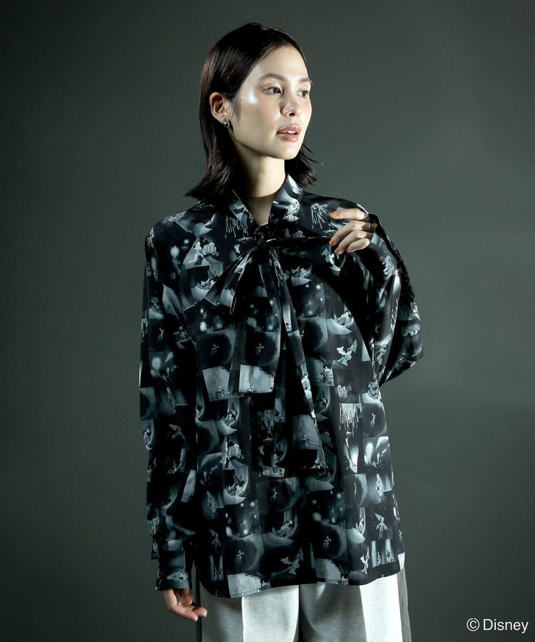 Green Parks「FANTASIA/総柄ボウタイブラウス」|シャツ・ブラウス|Black