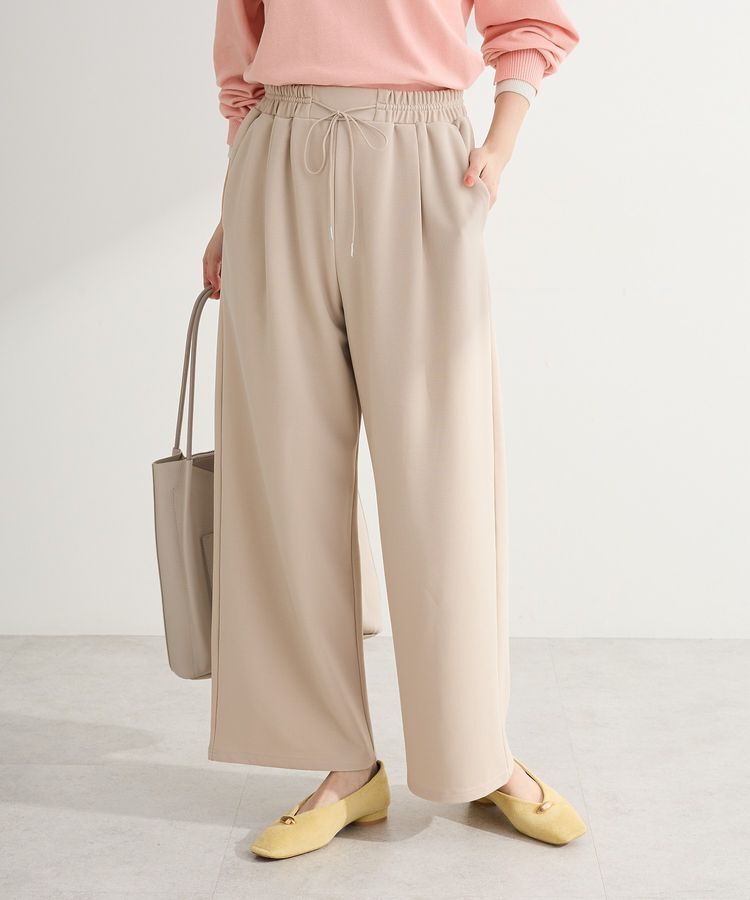 Green Parks「楽ちんリップルワイドパンツ」|その他|Light beige
