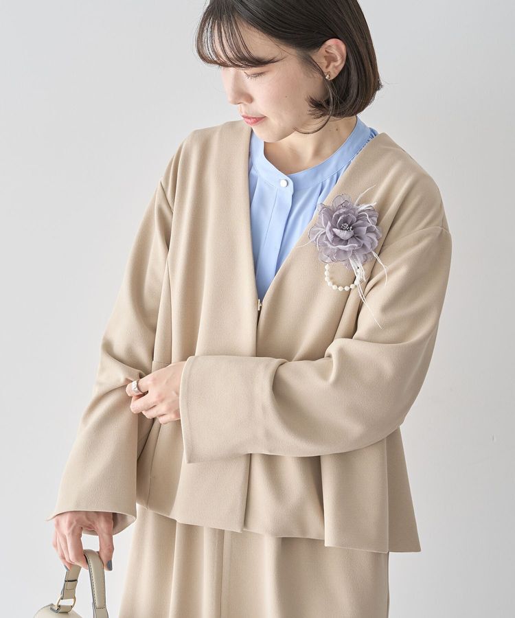 Green Parks「O.洗えてストレッチ ノーカラージャケット」|テーラードジャケット|