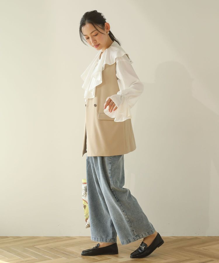 Green Parks「O.洗えてストレッチ Wボタンベスト」|ベスト・ジレ|