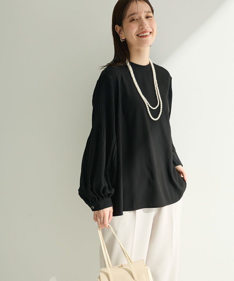 Green Parks「O.袖プリーツブラウス」|シャツ・ブラウス|Black