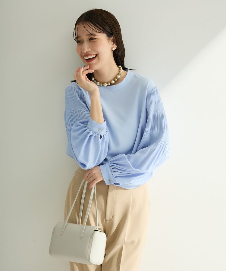 Green Parks「O.袖プリーツブラウス」|シャツ・ブラウス|