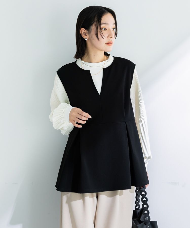 Green Parks「O.袖プリーツブラウス」|シャツ・ブラウス|