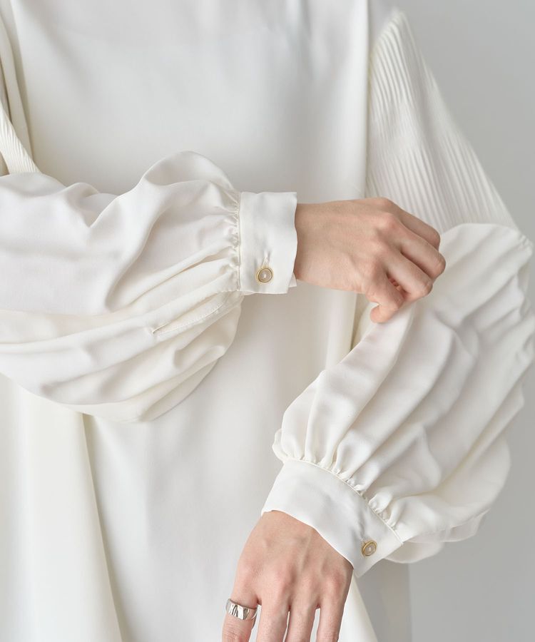 Green Parks「O.袖プリーツブラウス」|シャツ・ブラウス|