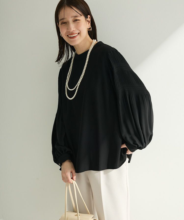 Green Parks「O.袖プリーツブラウス」|シャツ・ブラウス|