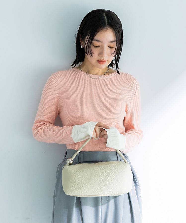 Green Parks「アンチピリング袖配色ニットプルオーバー」|ニット・セーター|