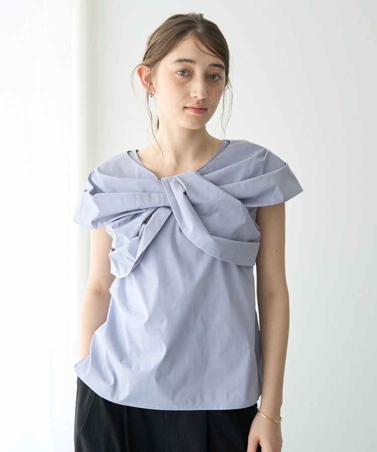 YECCA VECCA「リボンデザインブラウス」|シャツ・ブラウス|Blue