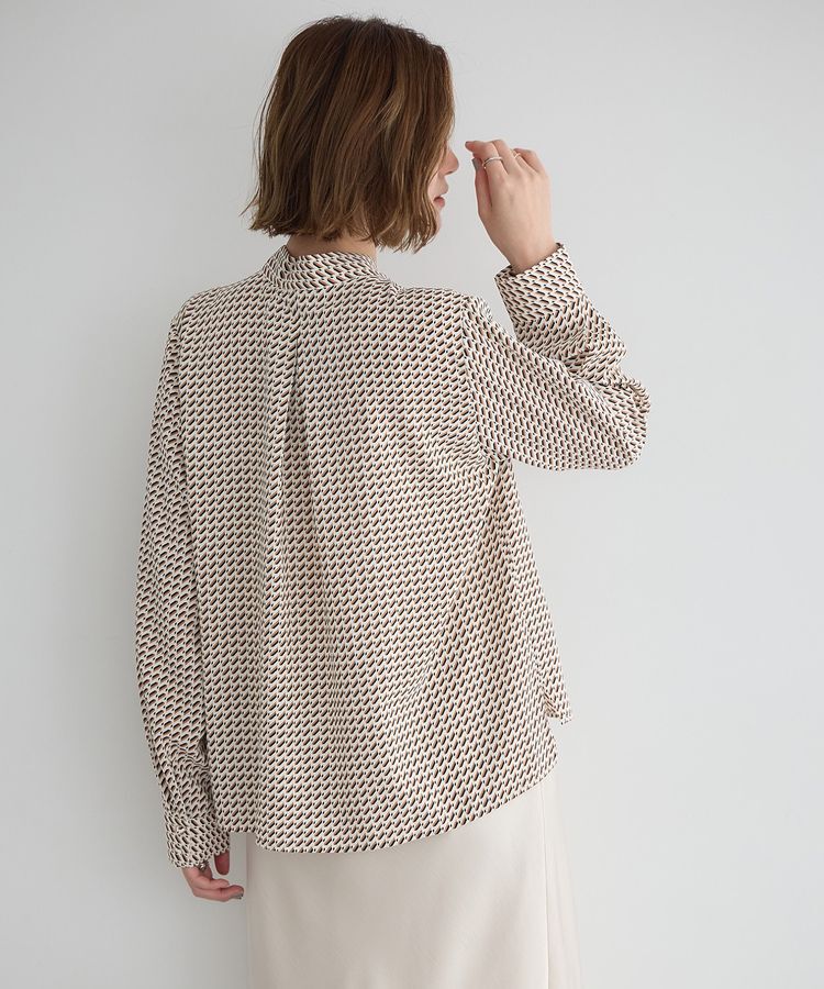 YECCA VECCA「ジオメ柄ボウタイブラウス」|シャツ・ブラウス|