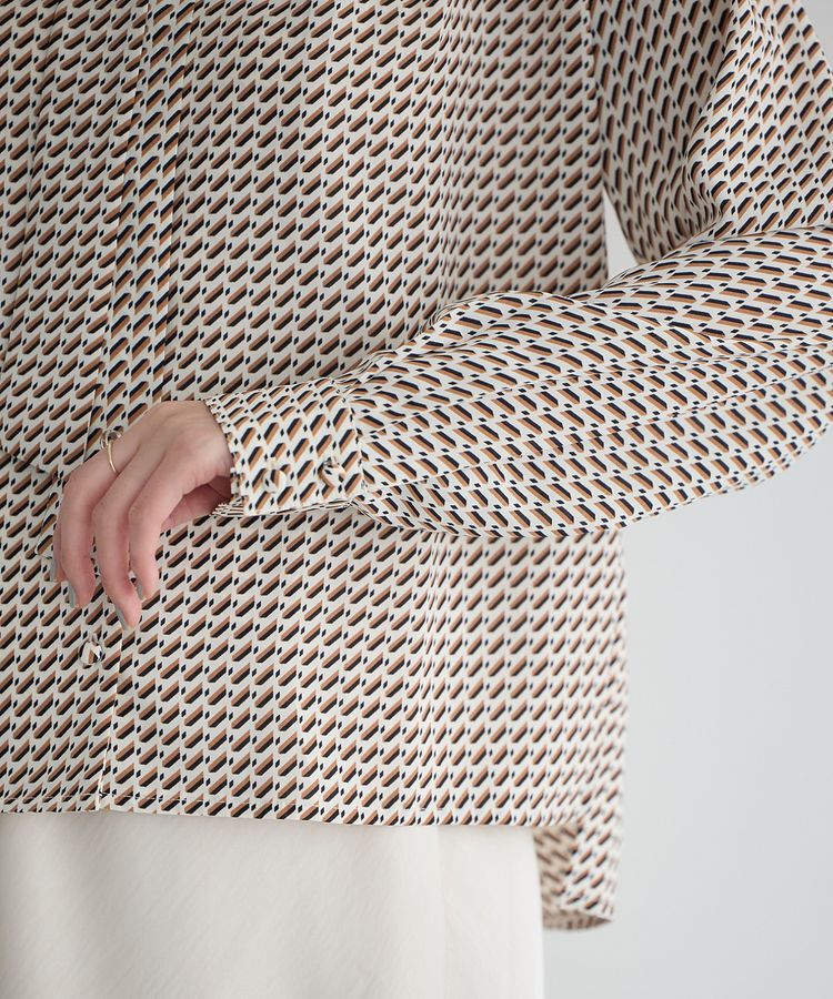 YECCA VECCA「ジオメ柄ボウタイブラウス」|シャツ・ブラウス|