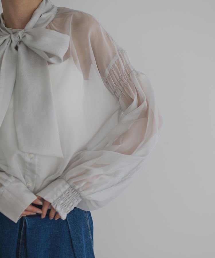 GARAGE OF GOOD CLOTHING「ソフトオーガンジーボウタイ付ブラウス」|シャツ・ブラウス|