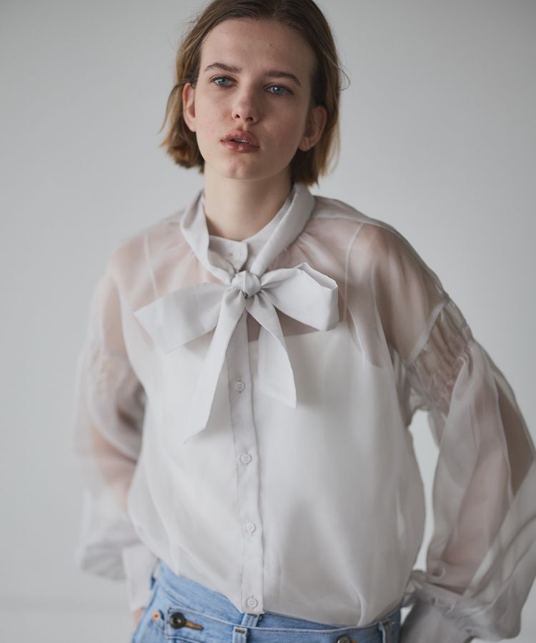 GARAGE OF GOOD CLOTHING「ソフトオーガンジーボウタイ付ブラウス」|シャツ・ブラウス|