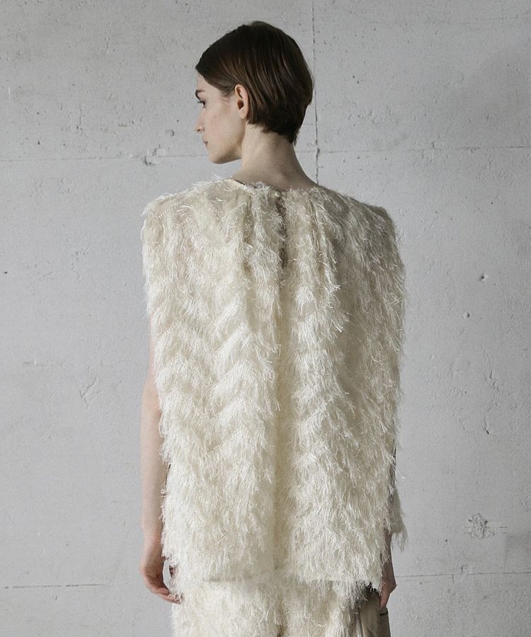 GARAGE OF GOOD CLOTHING「【日本製】フリンジVネックフレアプルオーバー」|ベスト・ジレ|