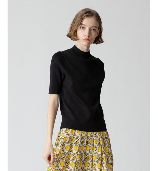 allureville「◇総針モックネック5分袖プルオーバー」|ニット・セーター|