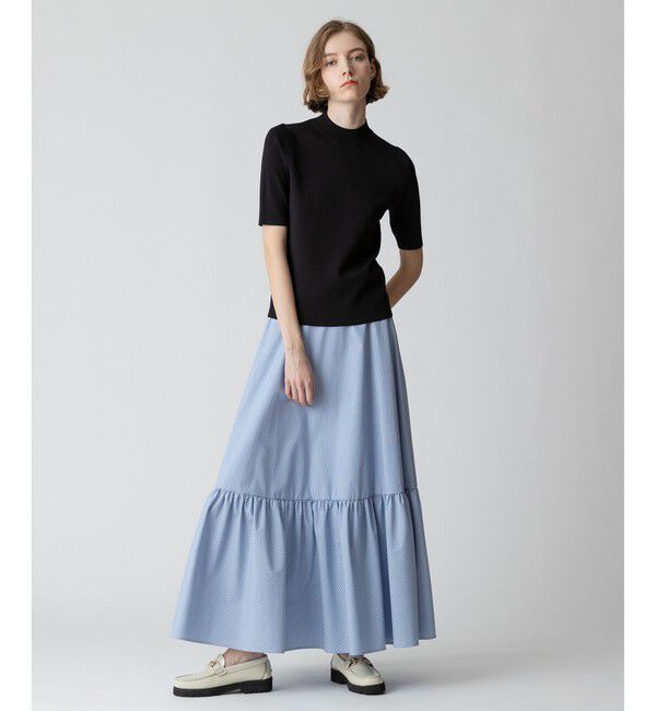 allureville「◇総針モックネック5分袖プルオーバー」|ニット・セーター|