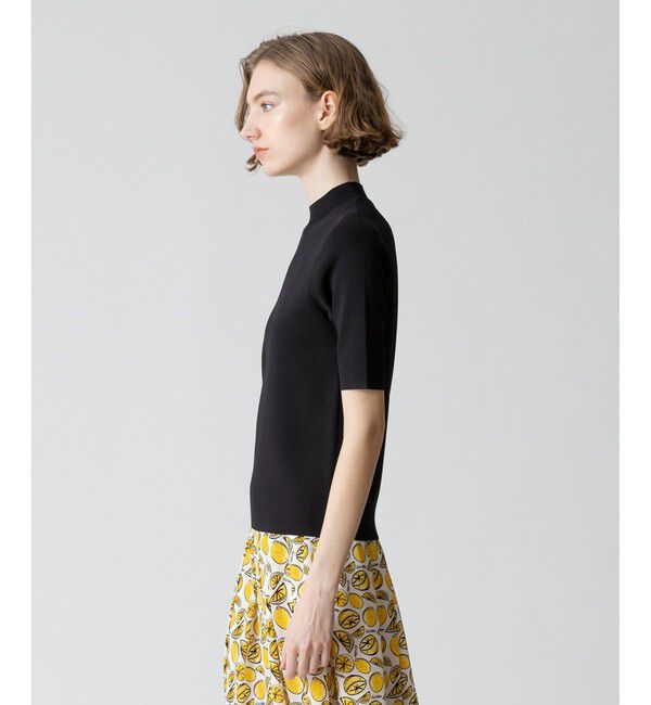 allureville「◇総針モックネック5分袖プルオーバー」|ニット・セーター|