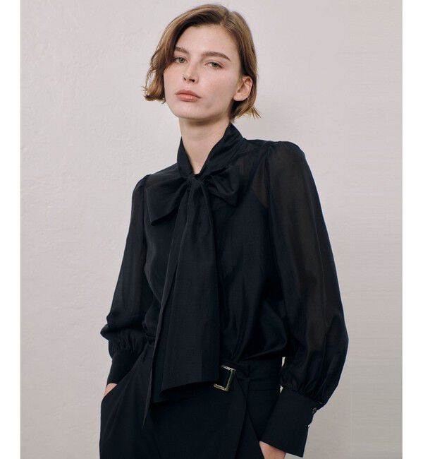 allureville「オーガンザボウブラウス」|シャツ・ブラウス|ブラック