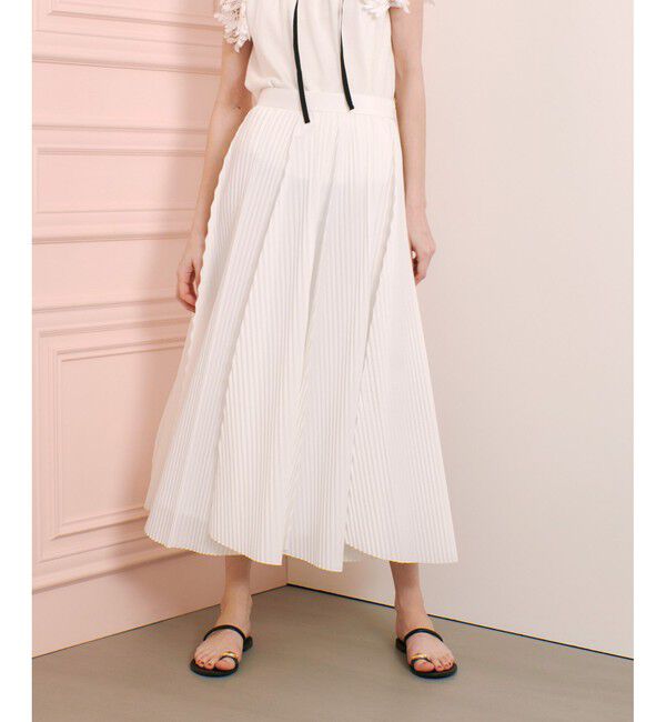 LOULOU WILLOUGHBY「【LOULOU WILLOUGHBY】ランダムアコーディオンプリーツスカート」|スカート|ホワイト