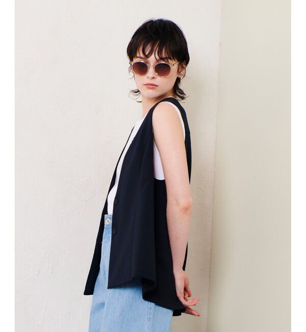 allureville「ダブルクロスドレープジレ」|ベスト・ジレ|
