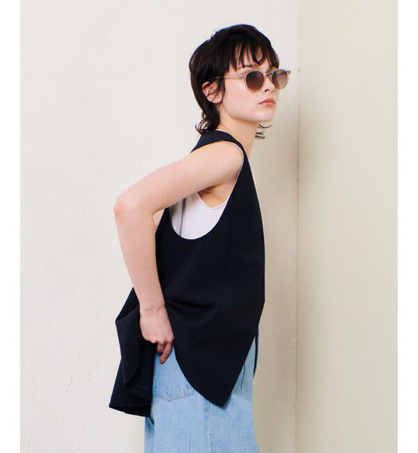 allureville「ダブルクロスドレープジレ」|ベスト・ジレ|