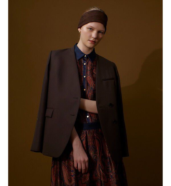 allureville「ウールサージノーカラージャケット」|その他|