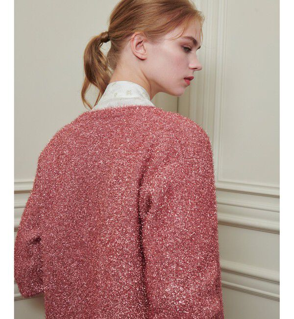 LOULOU WILLOUGHBY「【LOULOU WILLOUGHBY】フィルムラメミドルカーディガン」|カーディガン|