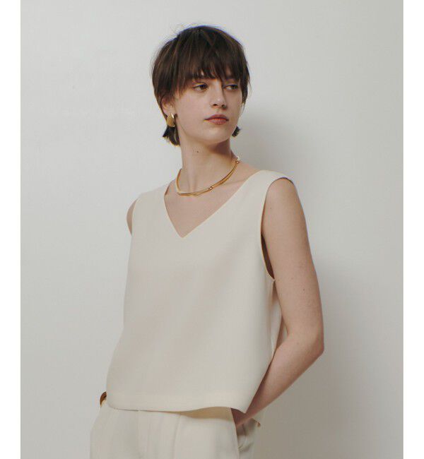 allureville「ダブルクロスショートＶネックプルオーバー」|シャツ・ブラウス|