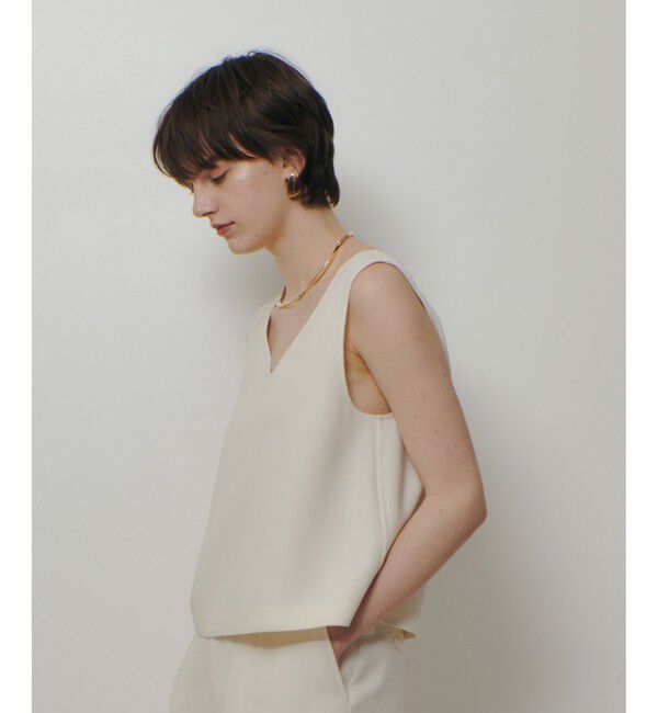 allureville「ダブルクロスショートＶネックプルオーバー」|シャツ・ブラウス|