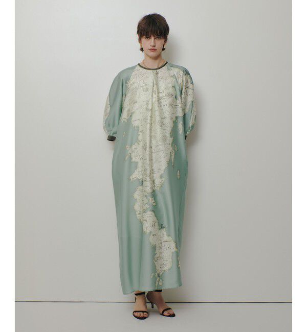 allureville「MAPプリントバックリボンワンピース」|ワンピース|