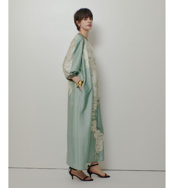 allureville「MAPプリントバックリボンワンピース」|ワンピース|