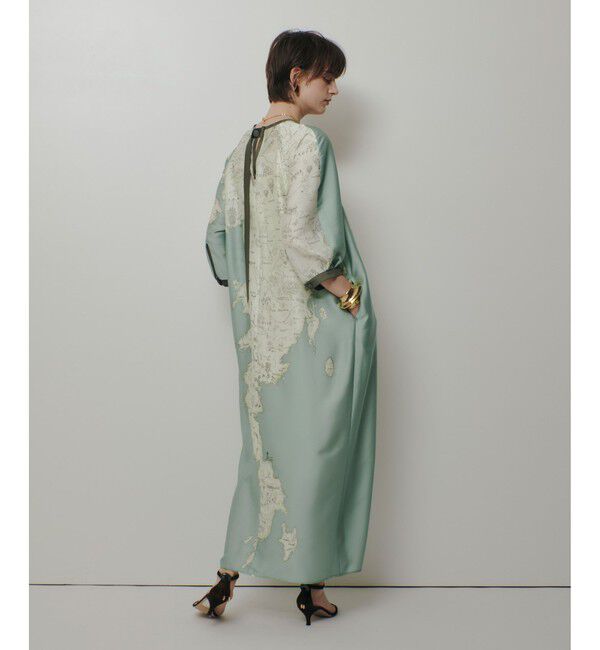 allureville「MAPプリントバックリボンワンピース」|ワンピース|