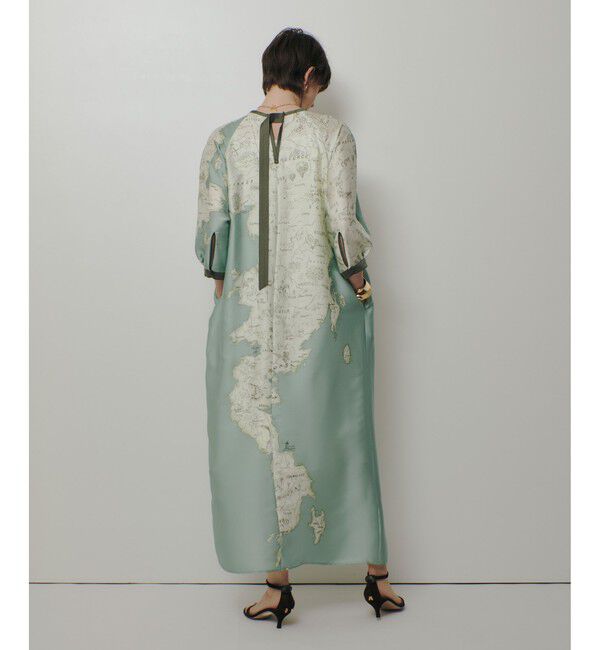 allureville「MAPプリントバックリボンワンピース」|ワンピース|