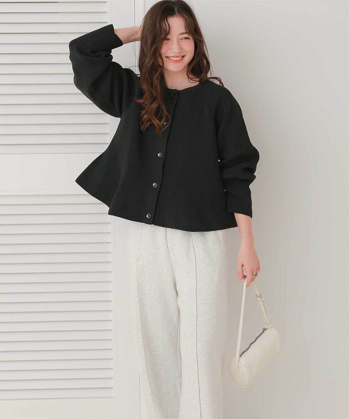 titivate「ペプラムデザインニットカーディガン」|ニット・セーター|