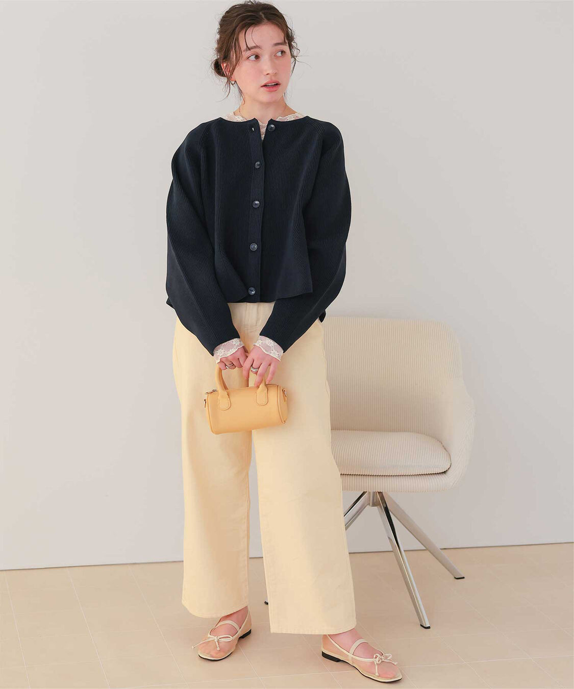 titivate「ペプラムデザインニットカーディガン」|ニット・セーター|