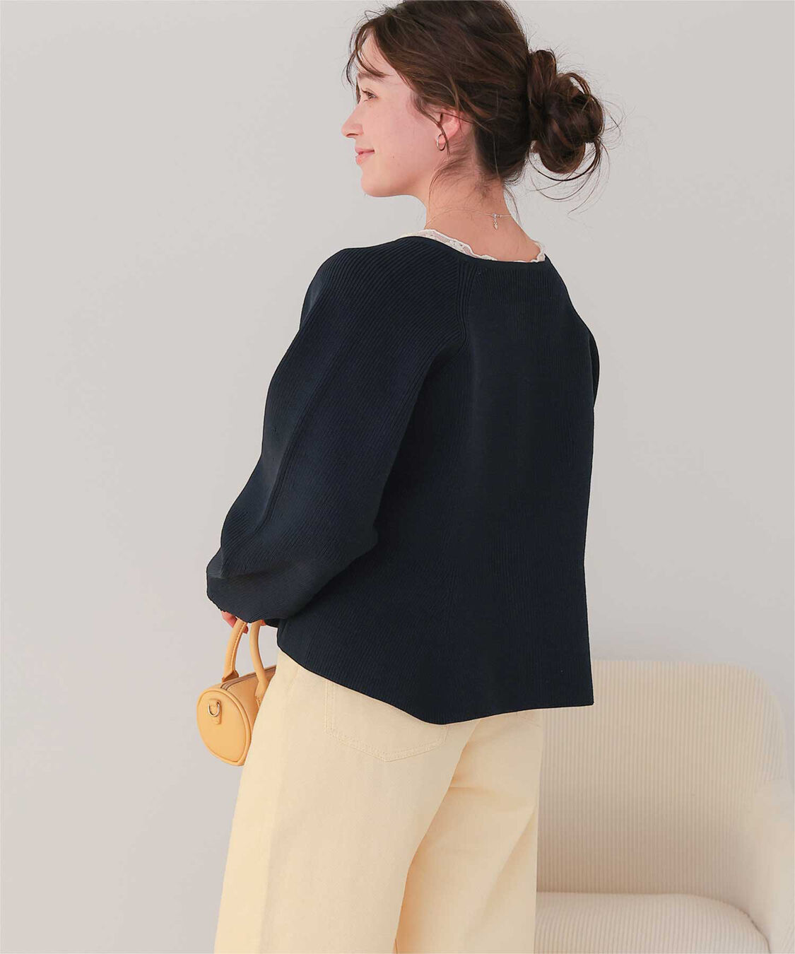 titivate「ペプラムデザインニットカーディガン」|ニット・セーター|