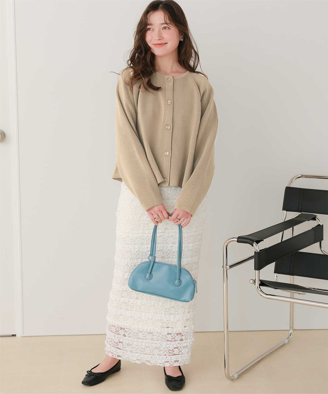 titivate「ペプラムデザインニットカーディガン」|ニット・セーター|