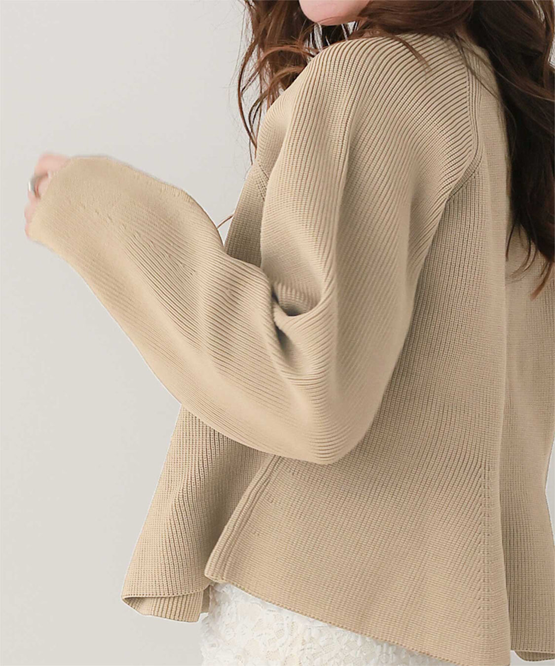 titivate「ペプラムデザインニットカーディガン」|ニット・セーター|