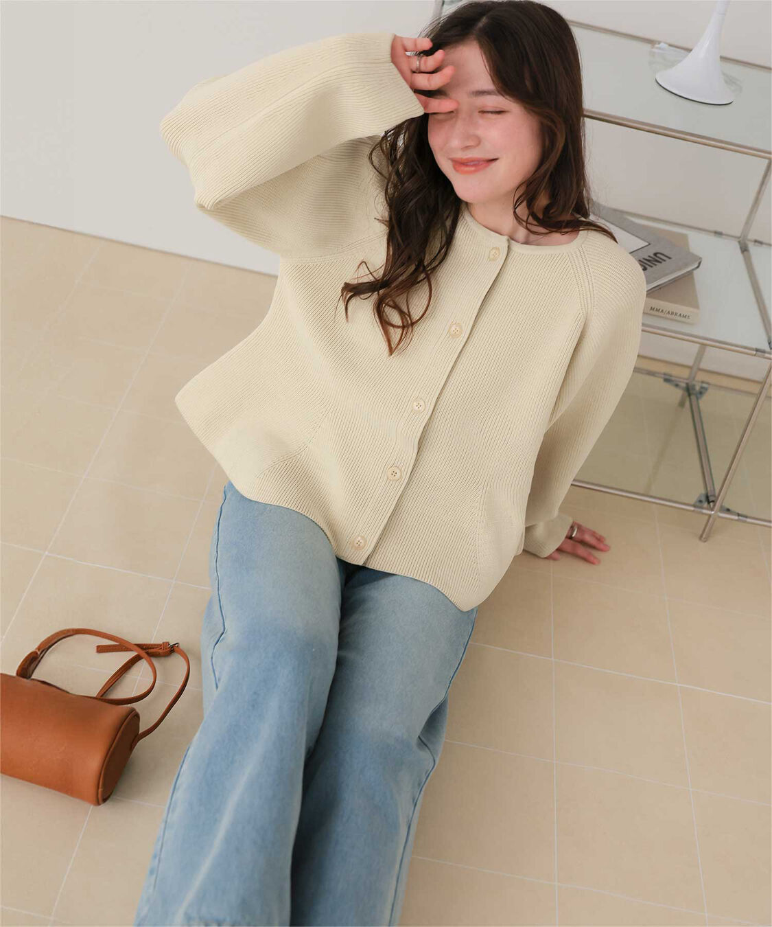 titivate「ペプラムデザインニットカーディガン」|ニット・セーター|