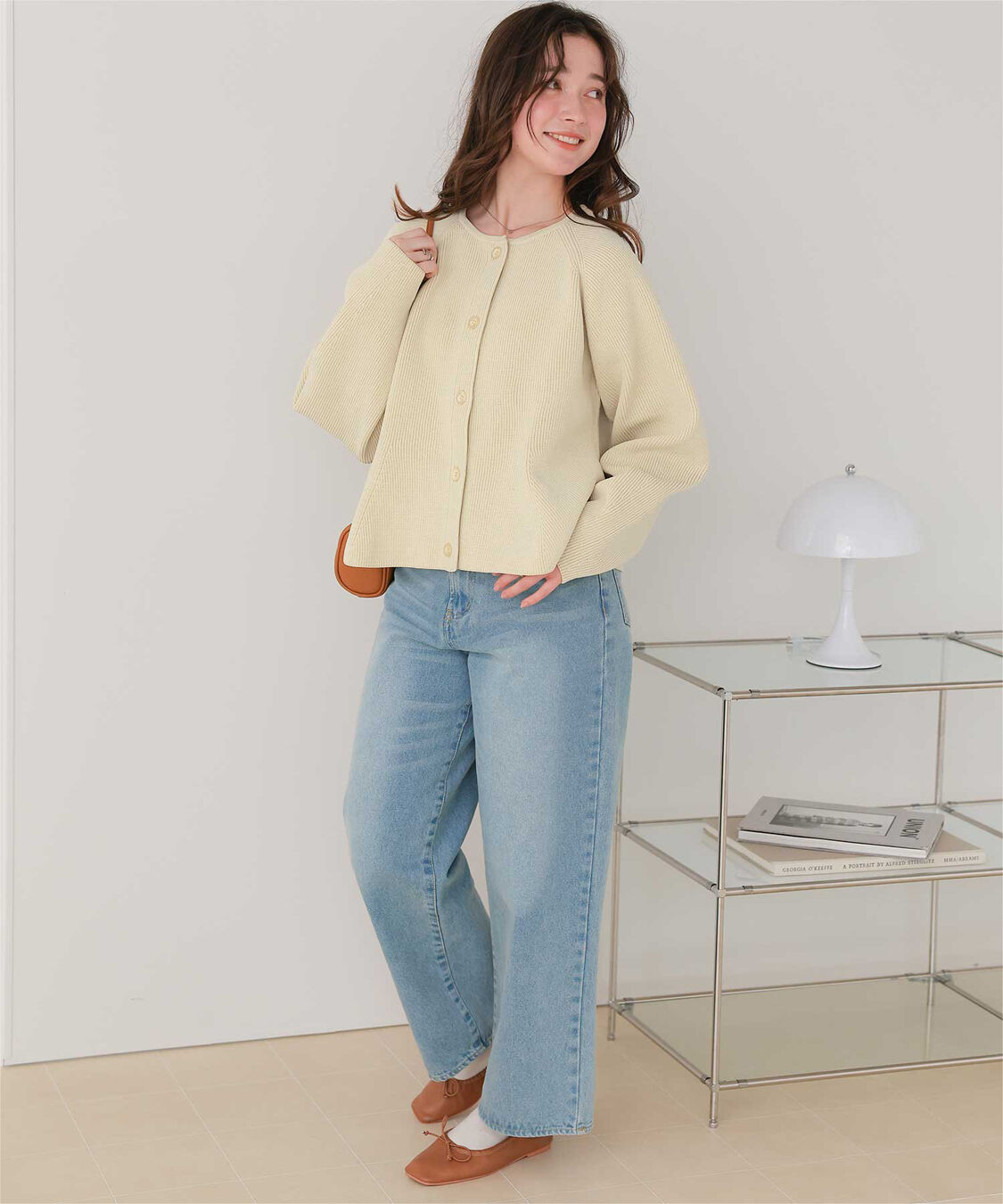 titivate「ペプラムデザインニットカーディガン」|ニット・セーター|