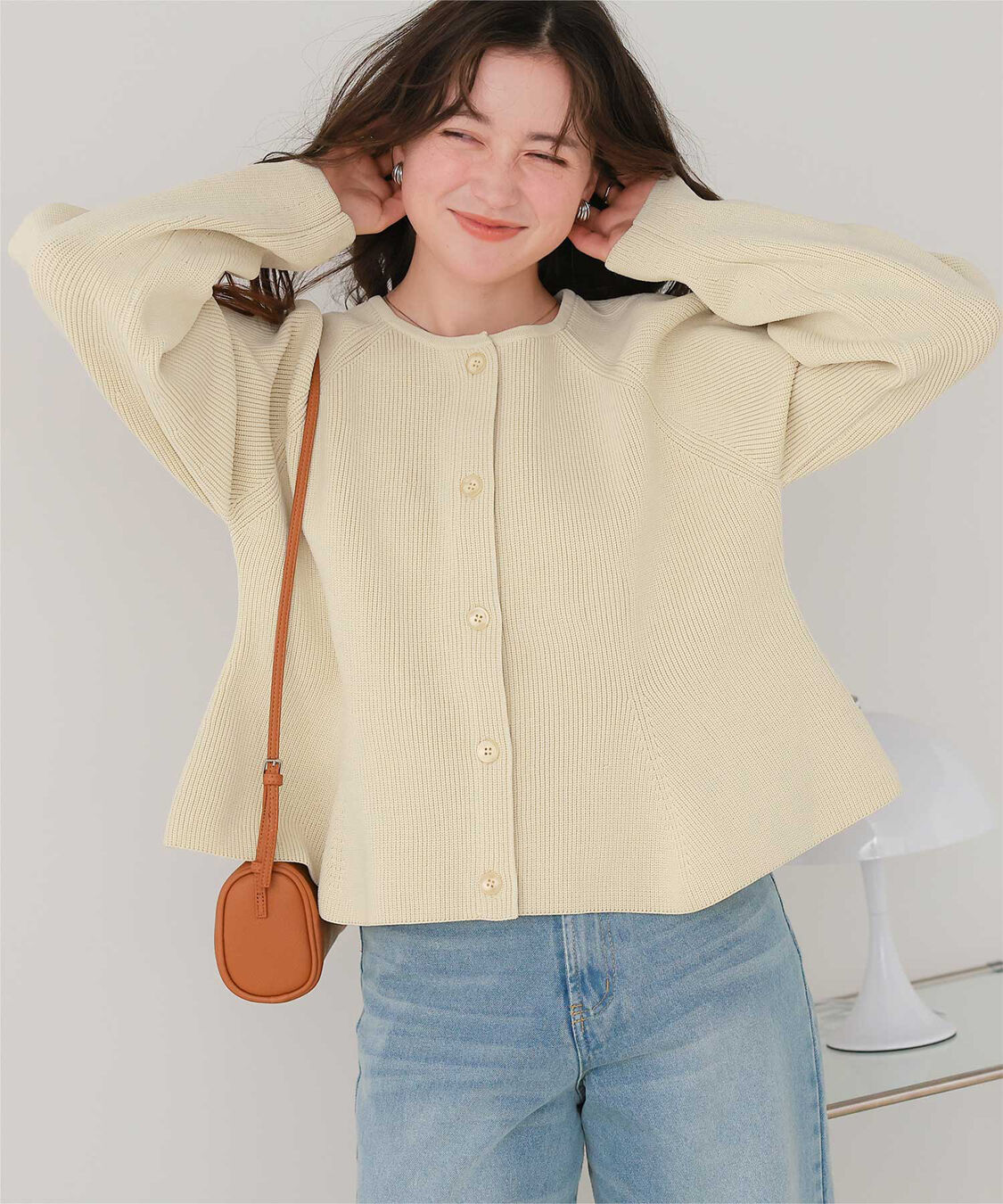 titivate「ペプラムデザインニットカーディガン」|ニット・セーター|