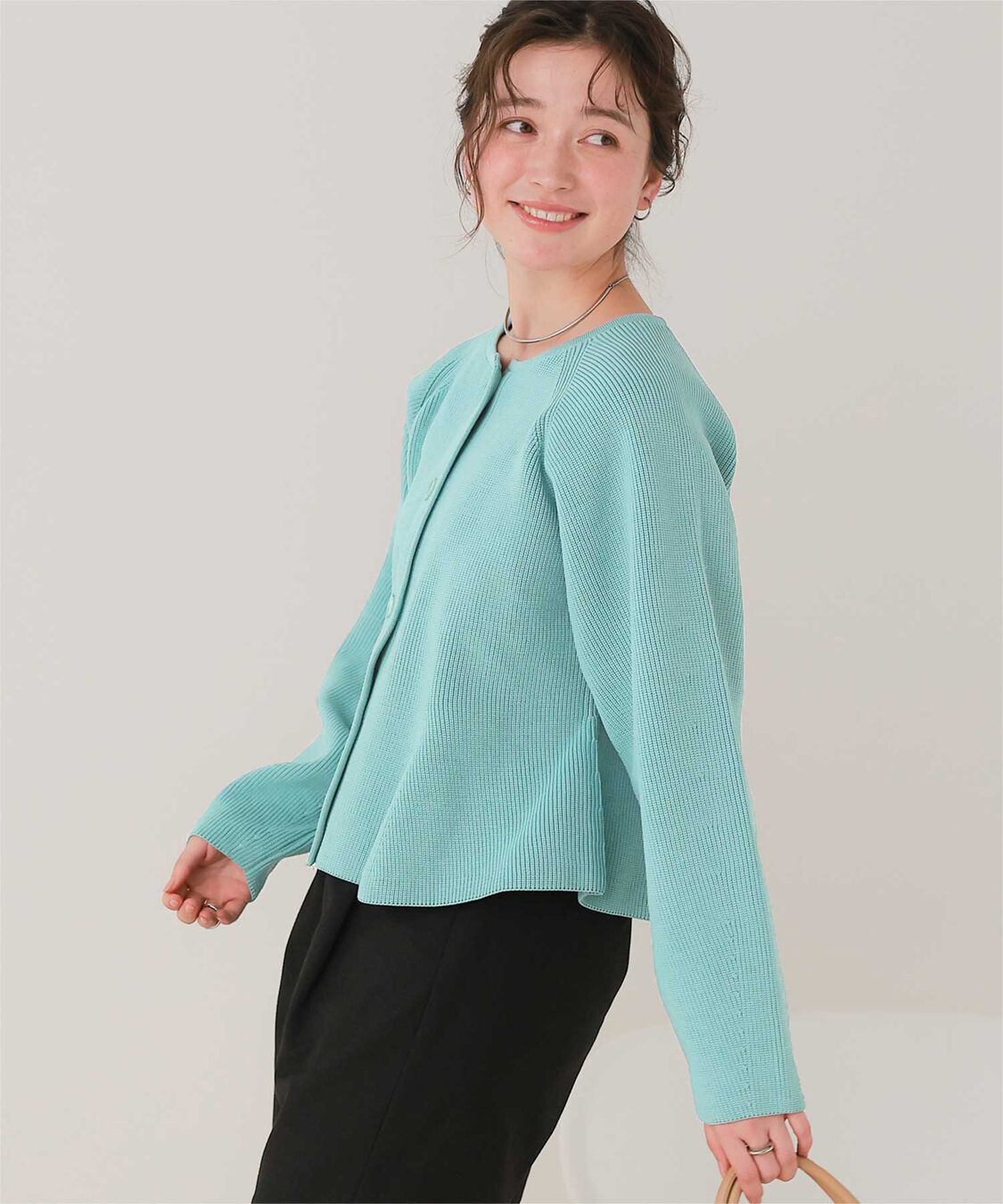 titivate「ペプラムデザインニットカーディガン」|ニット・セーター|