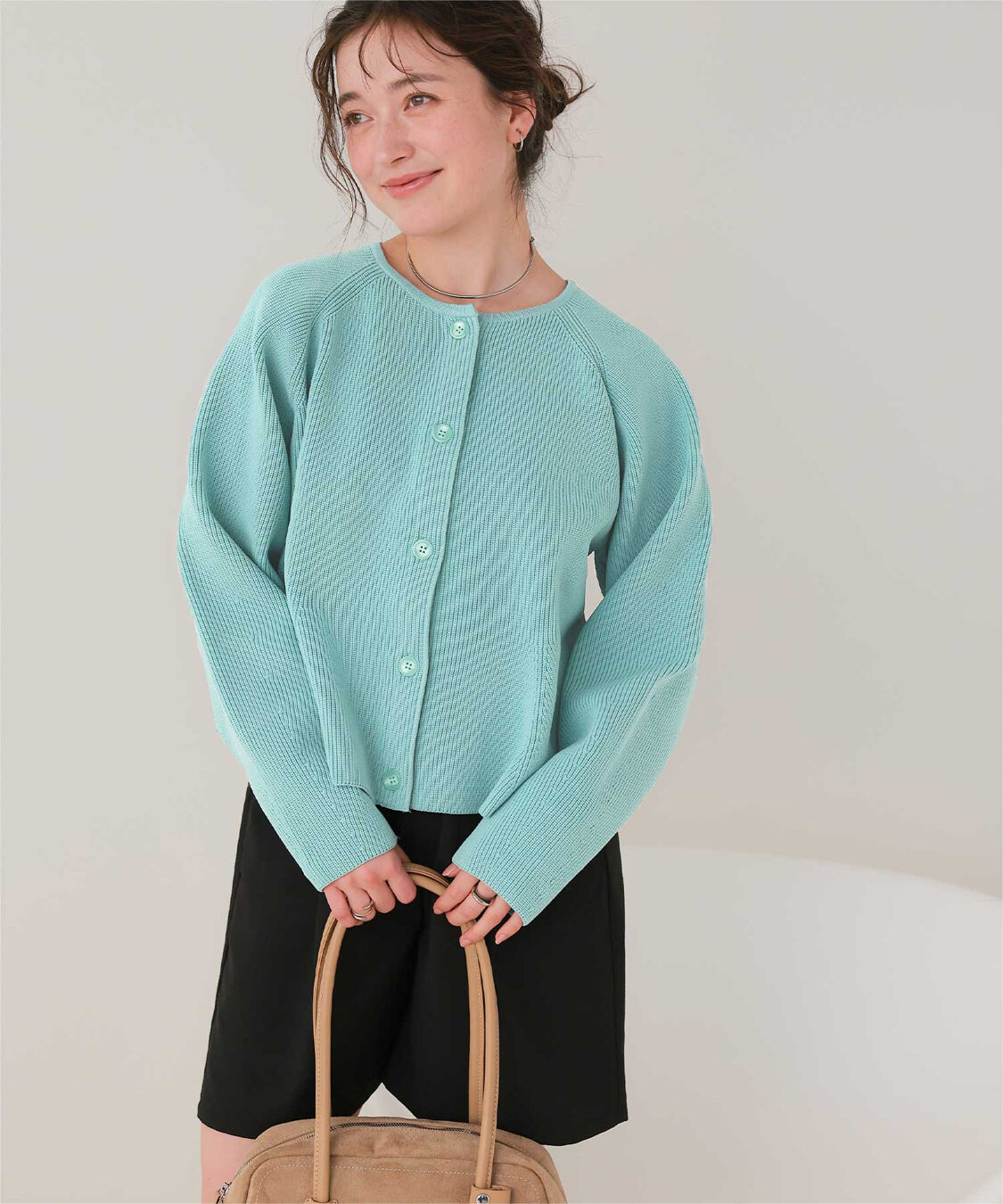 titivate「ペプラムデザインニットカーディガン」|ニット・セーター|