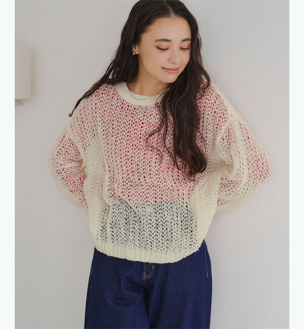 titivate「シアーローゲージニット」|ニット・セーター|アイボリー