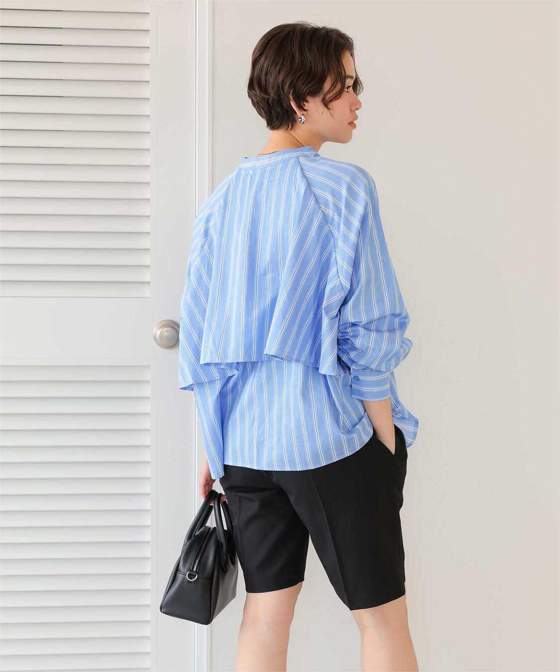 titivate「バックフリルバンドカラーシャツ」|シャツ・ブラウス|