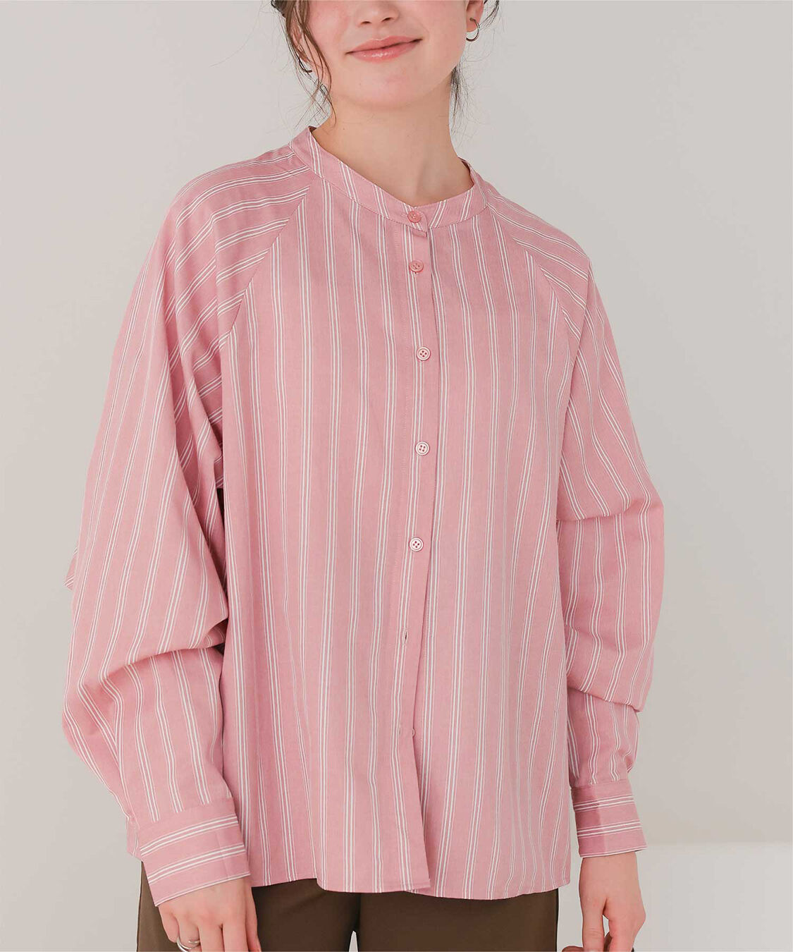 titivate「バックフリルバンドカラーシャツ」|シャツ・ブラウス|